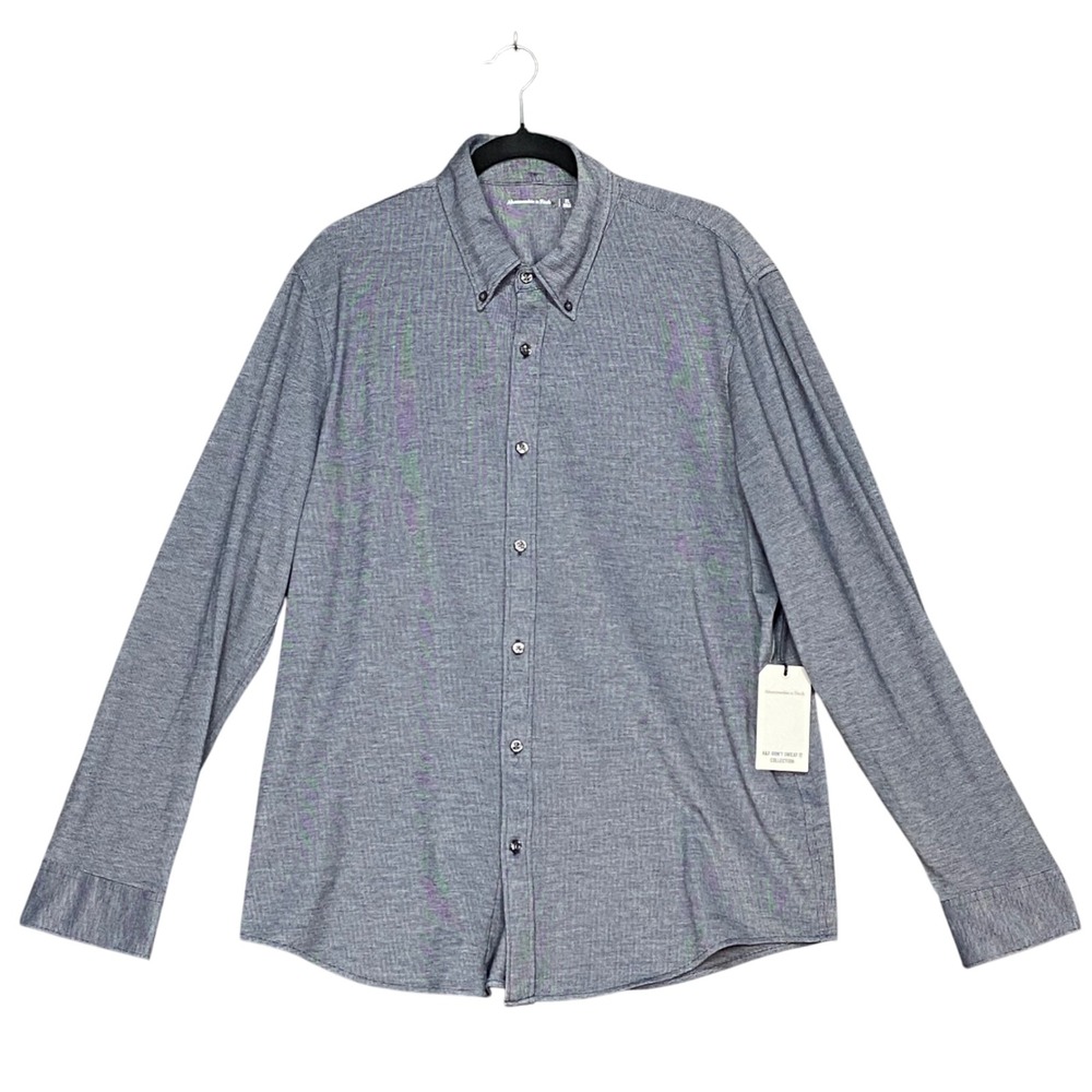 Abercrombie & Fitch Don't Sweat It Mens XL Button Down Shirt Long Sleeve Gray